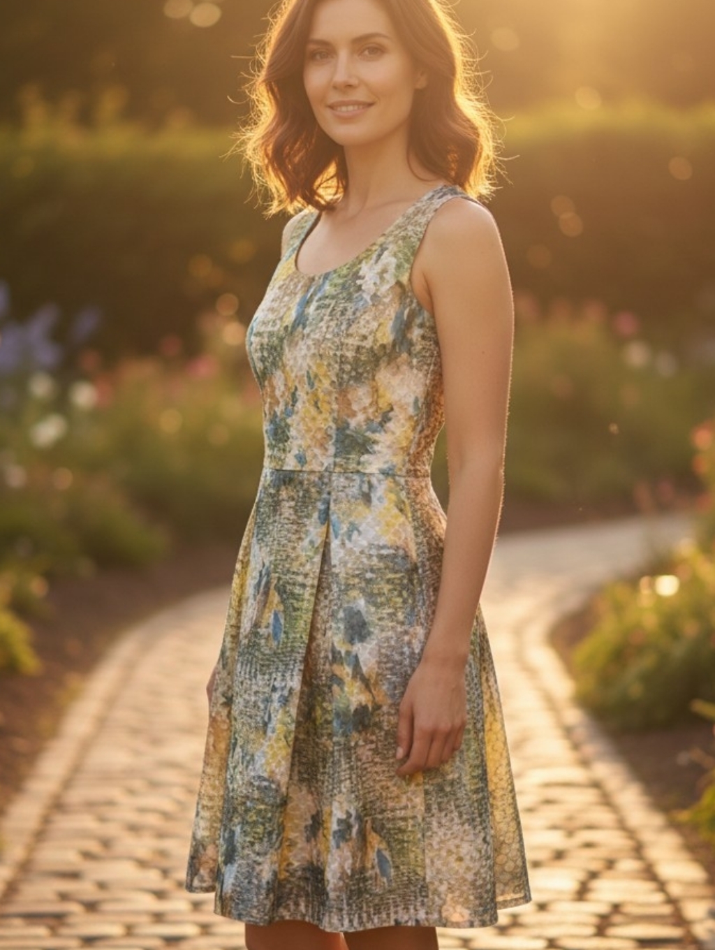 New York & Company Sleeveless Honeycomb Pleated Dress - Size 6